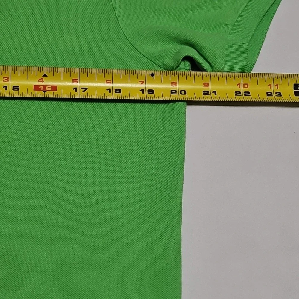 Ralph Lauren Polo Men's Medium Lime Green with Pink Pony Short Sleeve Shirt